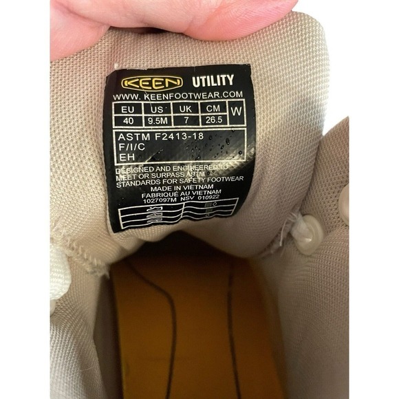 KEEN Vista Energy Safety Toe Sneakers Women’s 9.5 High Top Hiking Utility Beige - Picture 11 of 11